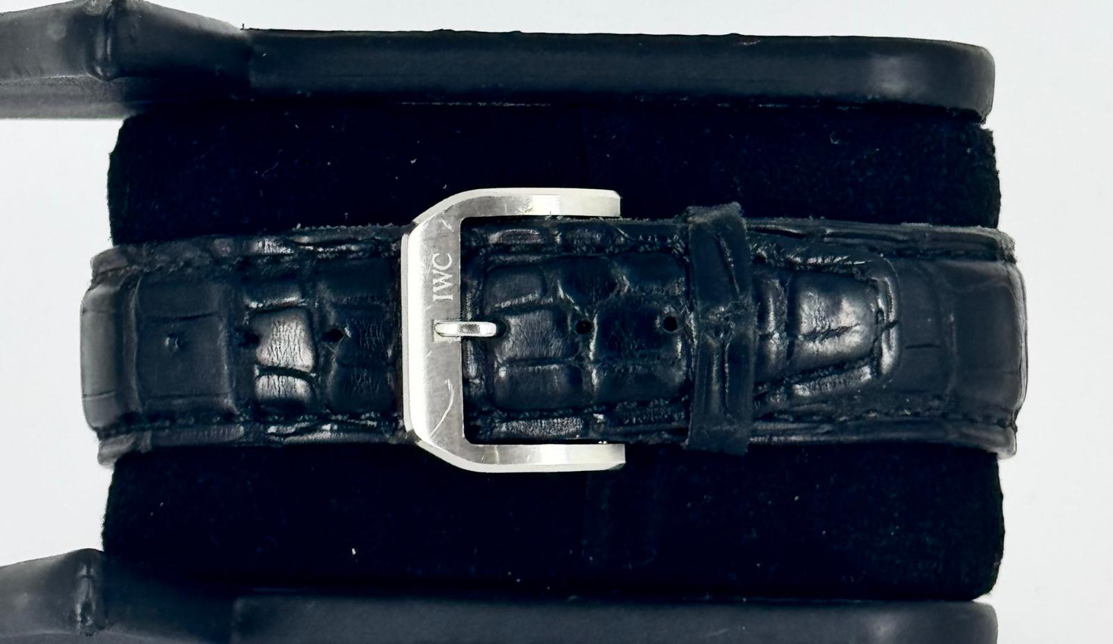 IWC Portuguese Chronograph mit Originalkarte Schwarzes Zifferblatt