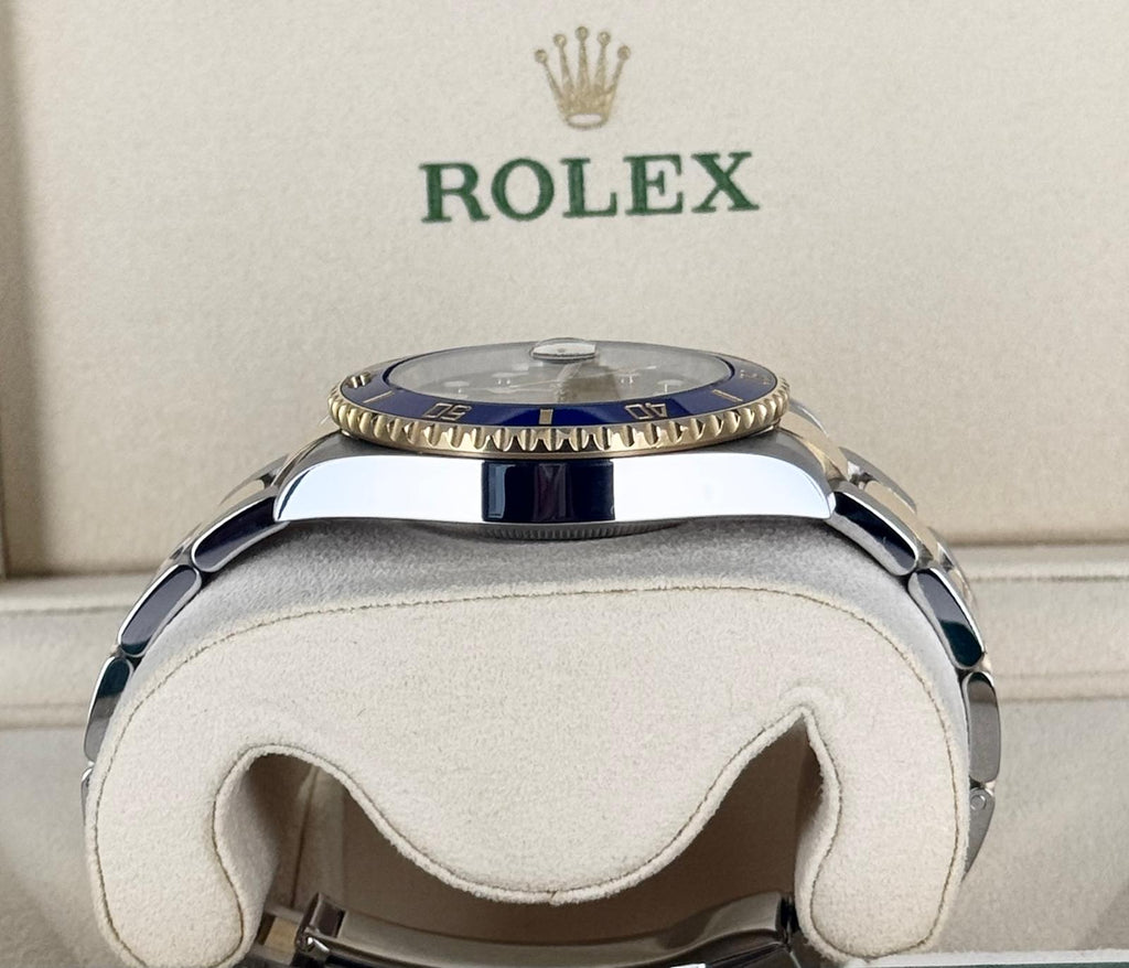Rolex Submariner Date Bluesy 2015 LC 100 Box und Papiere Wie neu