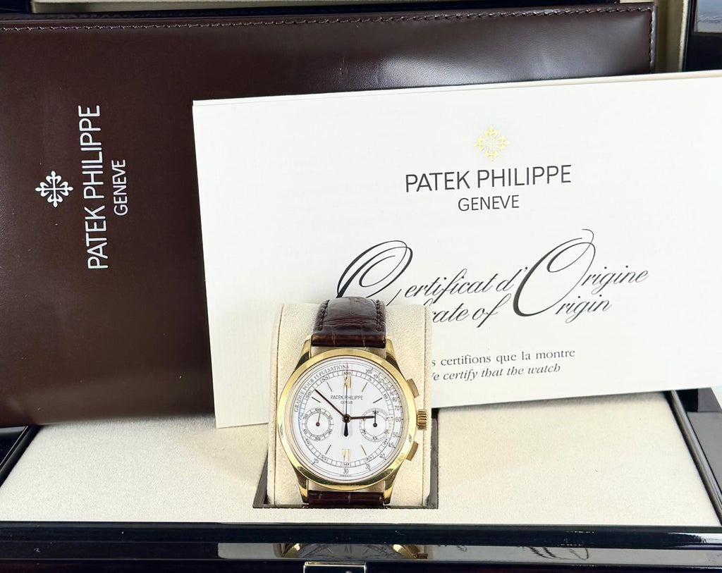 Patek Philippe Chronograph 18k Gelbgold Box und Papiere Wie neu
