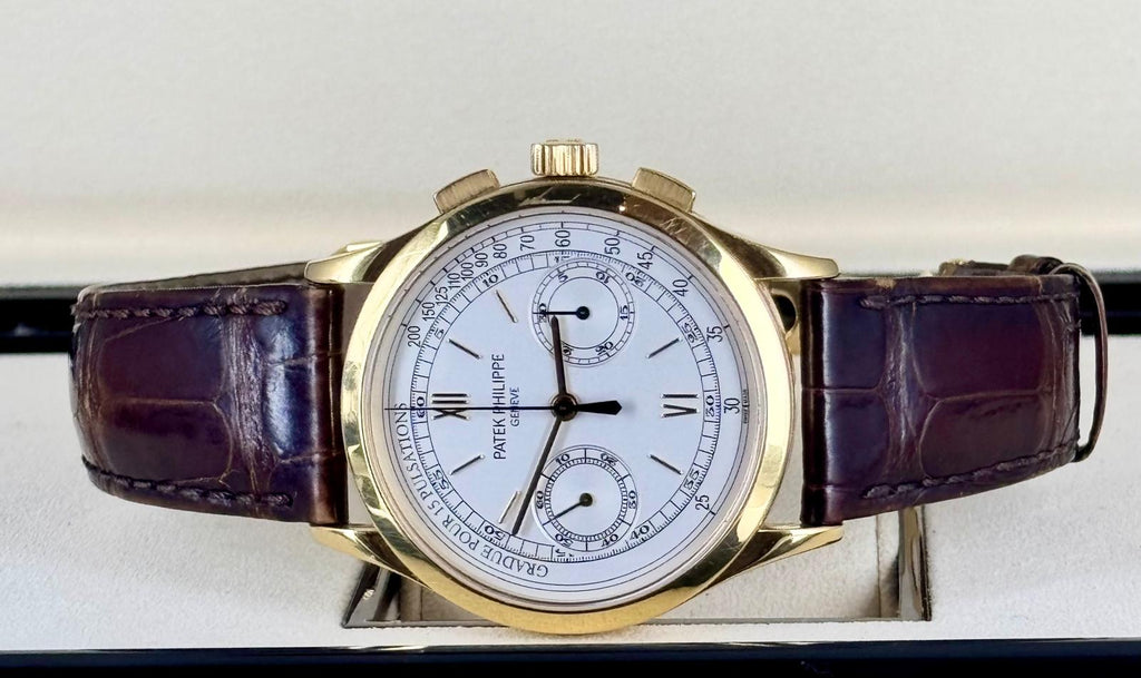 Patek Philippe Chronograph 18k Gelbgold Box und Papiere Wie neu