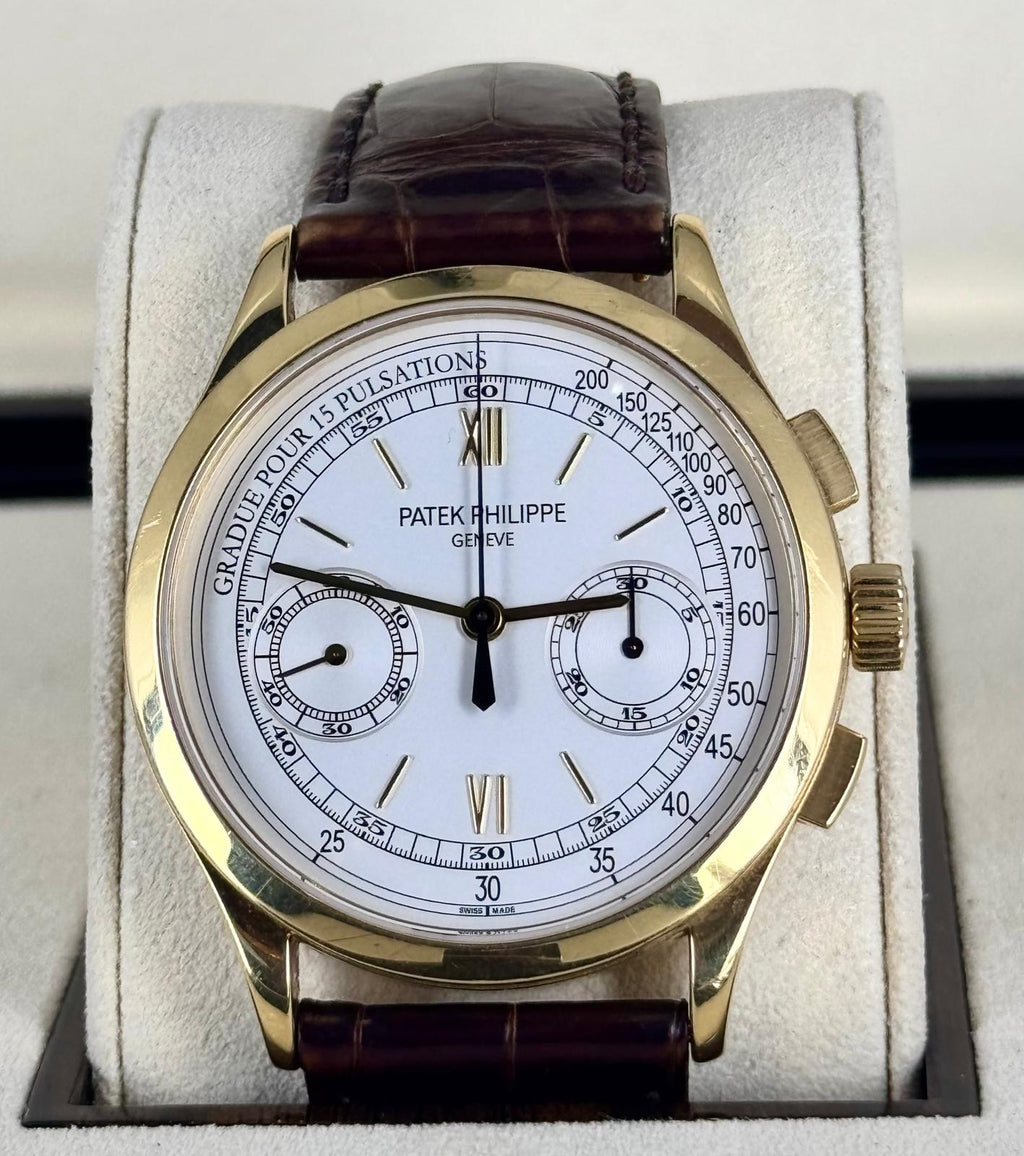 Patek Philippe Chronograph 18k Gelbgold Box und Papiere Wie neu