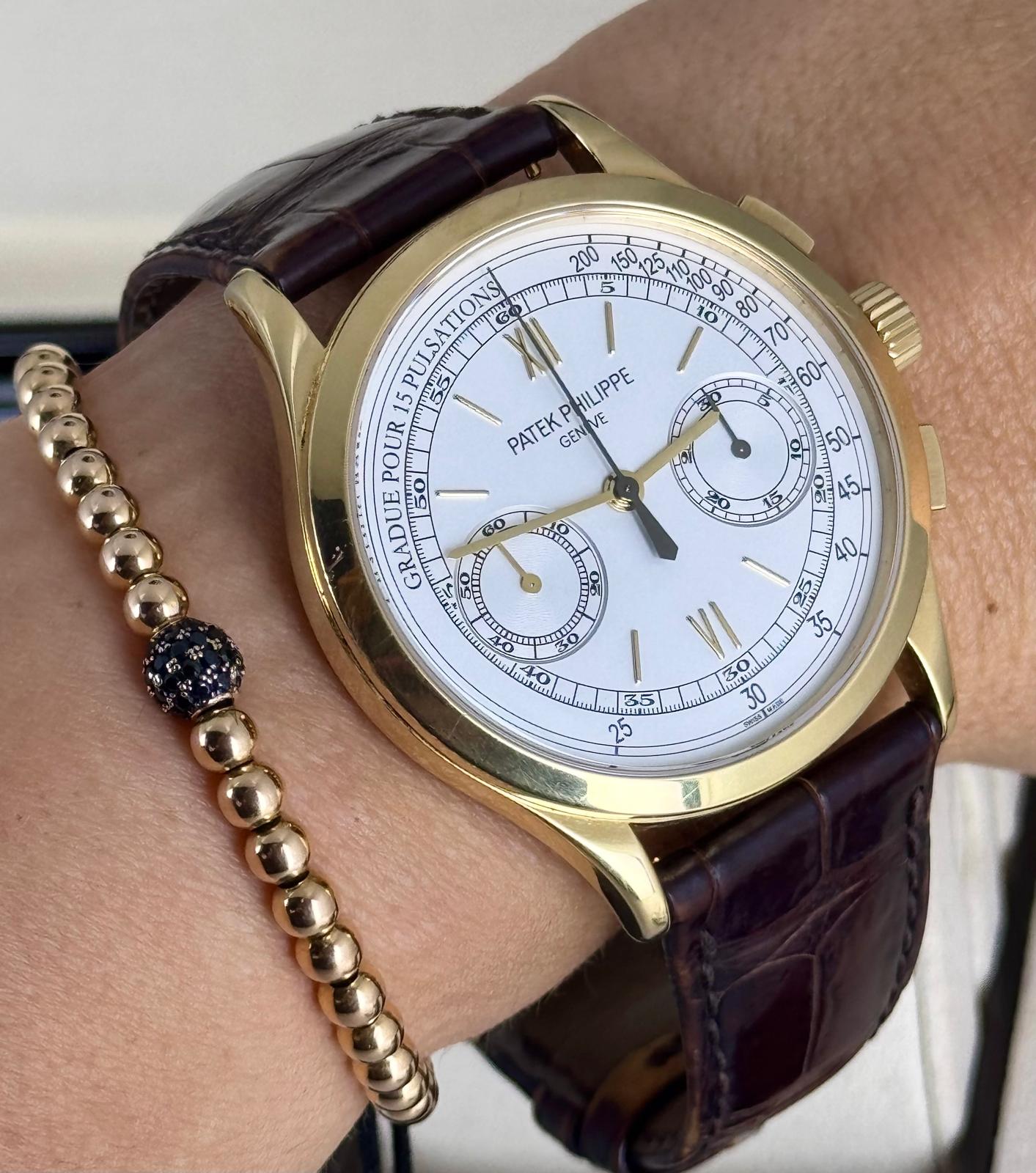 Patek Philippe Chronograph 18k Gelbgold Box und Papiere Wie neu