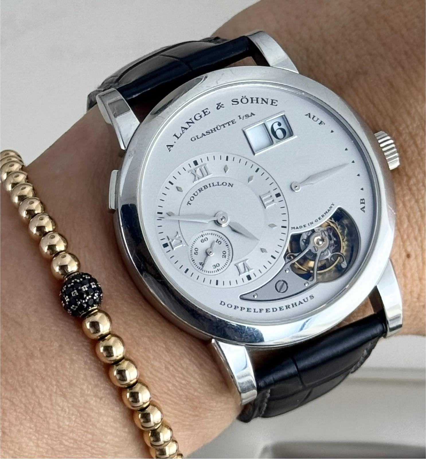 Lange 1 Tourbillon Komplettset, erste Kaufrechnung, unpoliert, PT950, limitiert auf 150 Stück