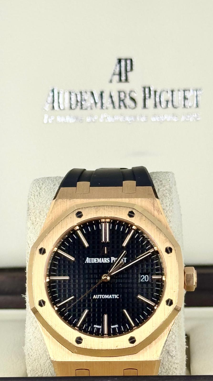 Royal Oak Automatik 41 mm aus Roségold mit Box, nie poliert