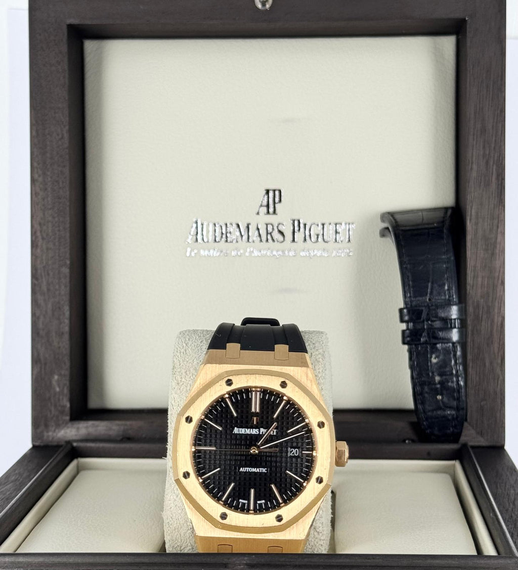 Royal Oak Automatik 41 mm aus Roségold mit Box, nie poliert