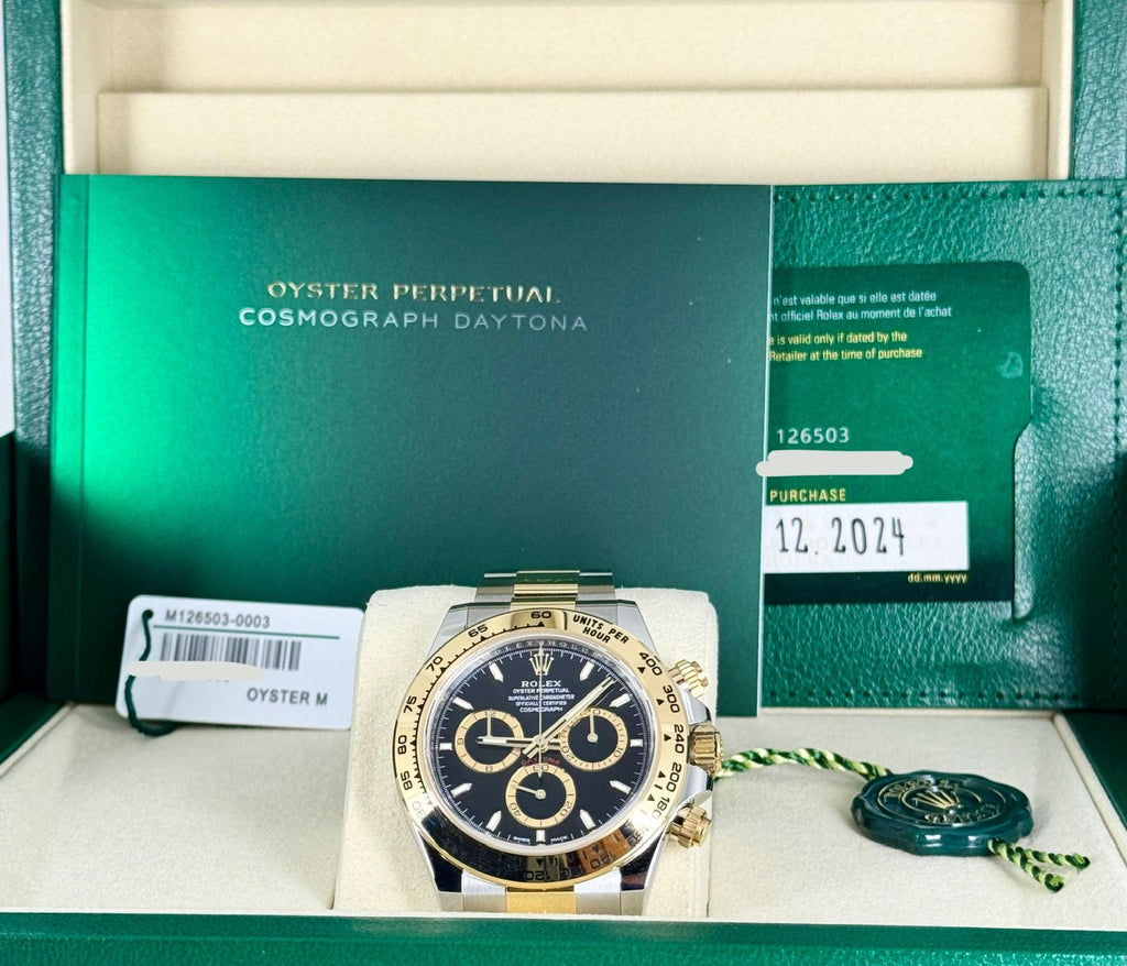 Daytona Stahl und Gold 18K NEU Komplettset