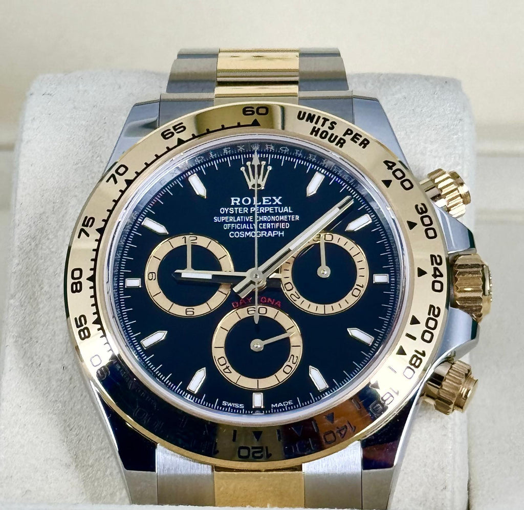 Daytona Stahl und Gold 18K NEU Komplettset