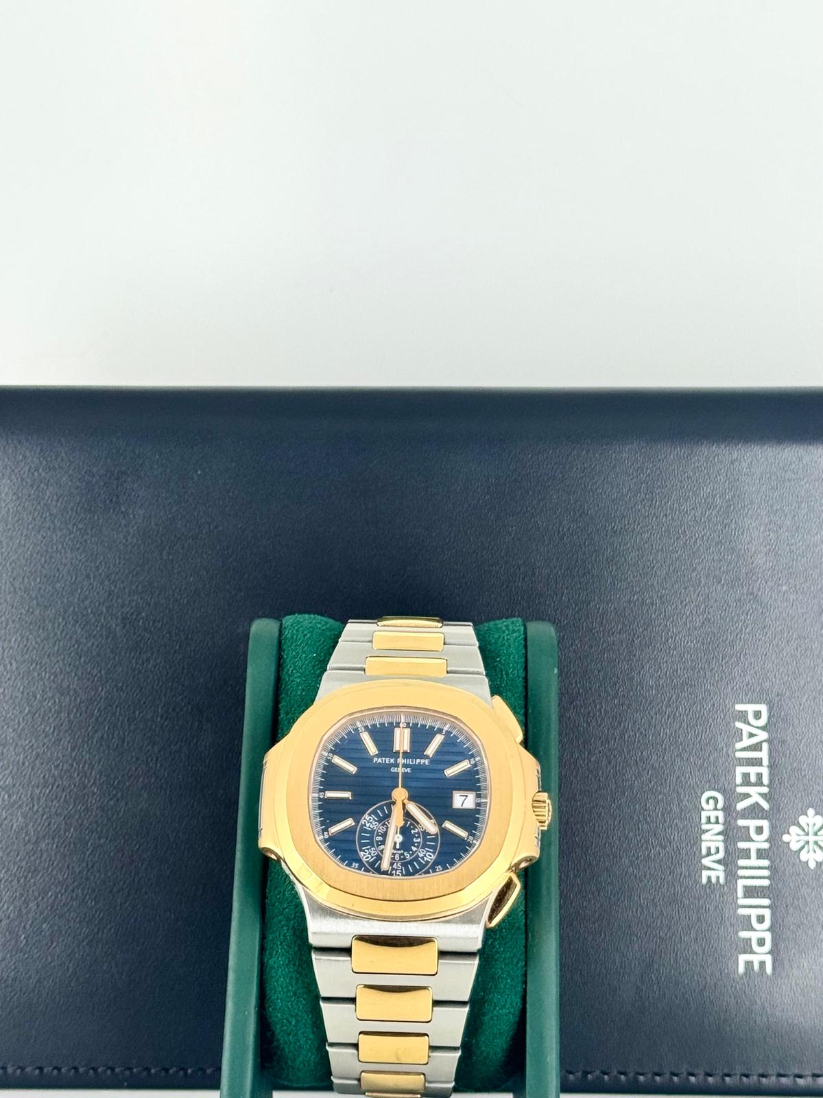 Patek Philippe Nautilus Chronograph Roségold Stahl 18K Komplettset 2016 Unpoliert