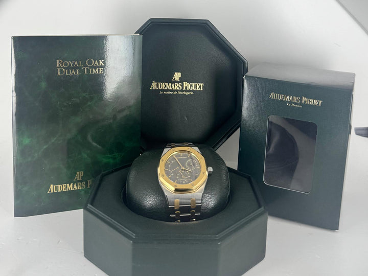 Audemars Piguet Royal Oak Dual Time 25730 Steel and Gold Like New Archive Papers and originalBox