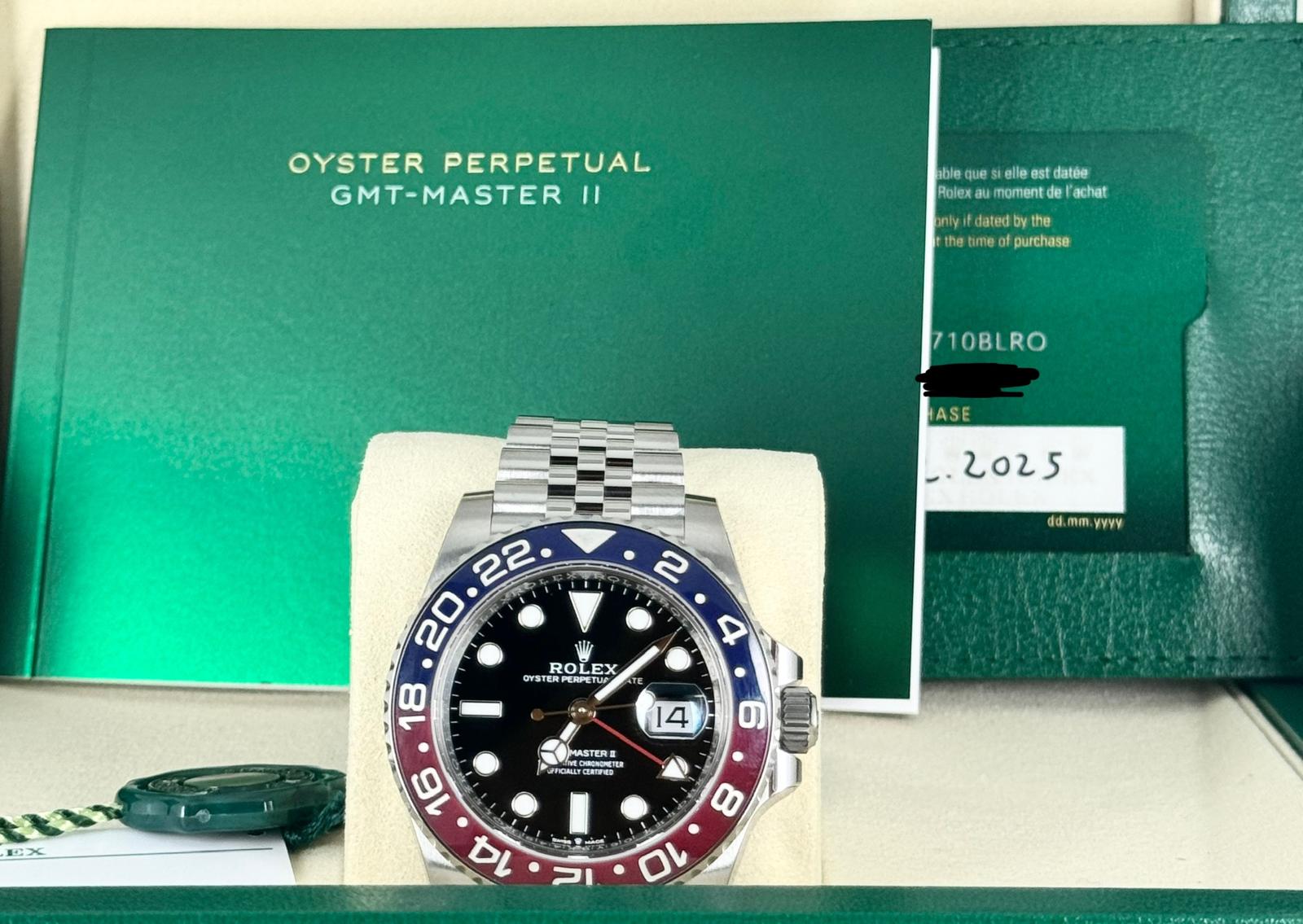 Rolex GMT-Master II Pepsi 2025 Vollständig mit Schutzfolien NEU 2025