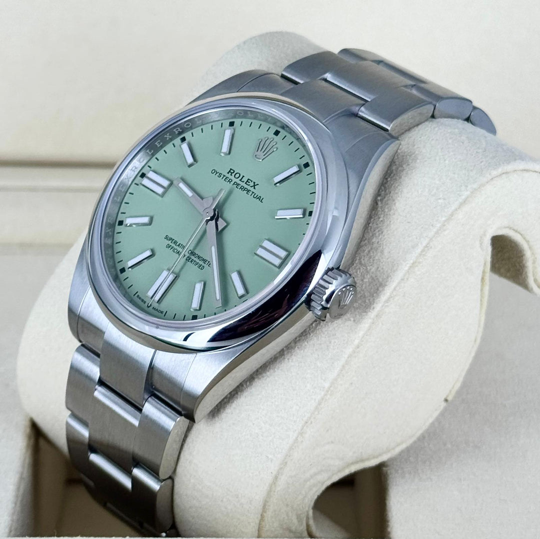 Rolex Oyster Perpetual Date Stainless Dial (2025) Pistachio New 2025 Fresh Date Full Set including White Tag