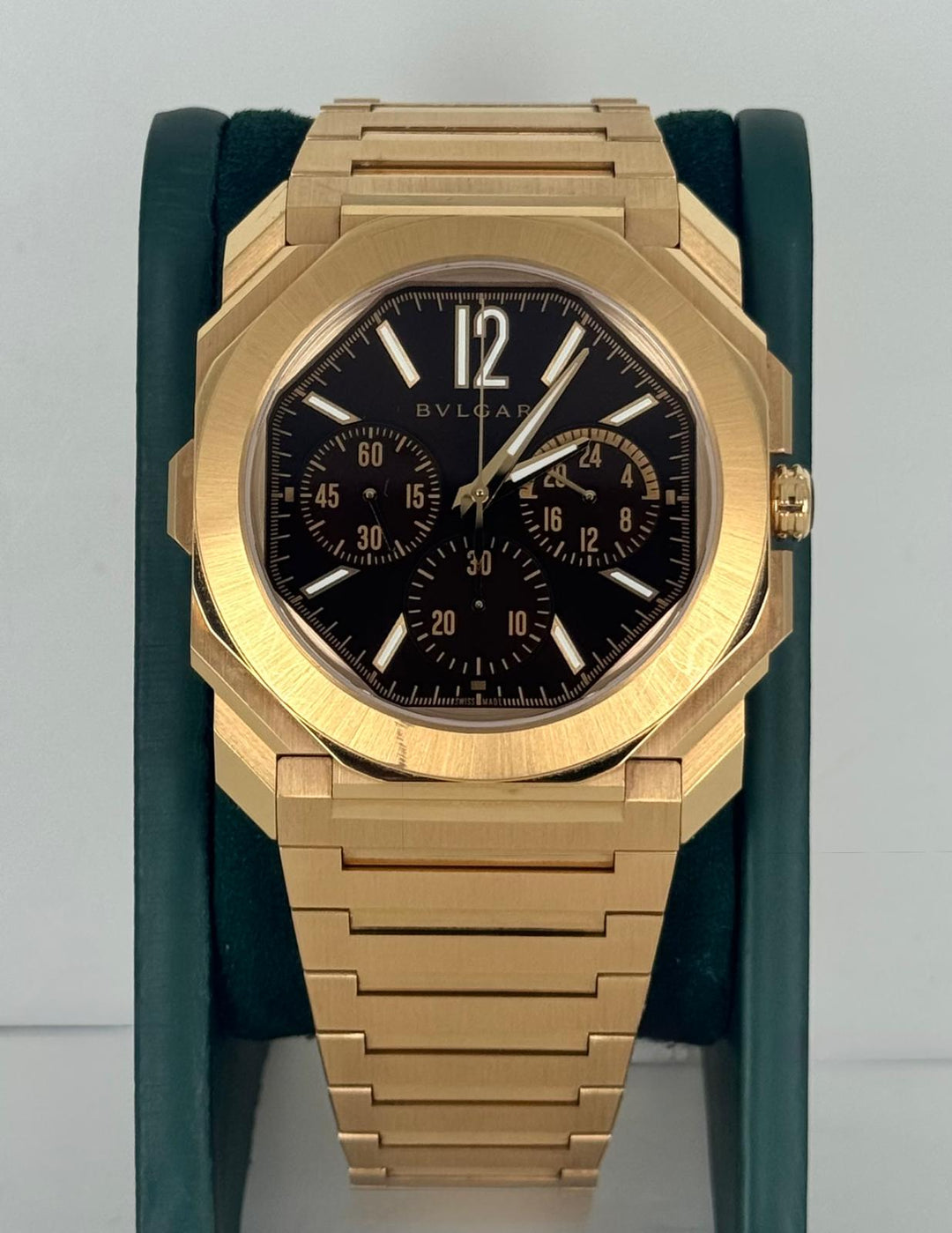 Finissimo Chronograph GMT 2023 Full Set+ Original Bulgari Rose Gold Braclet + invoice