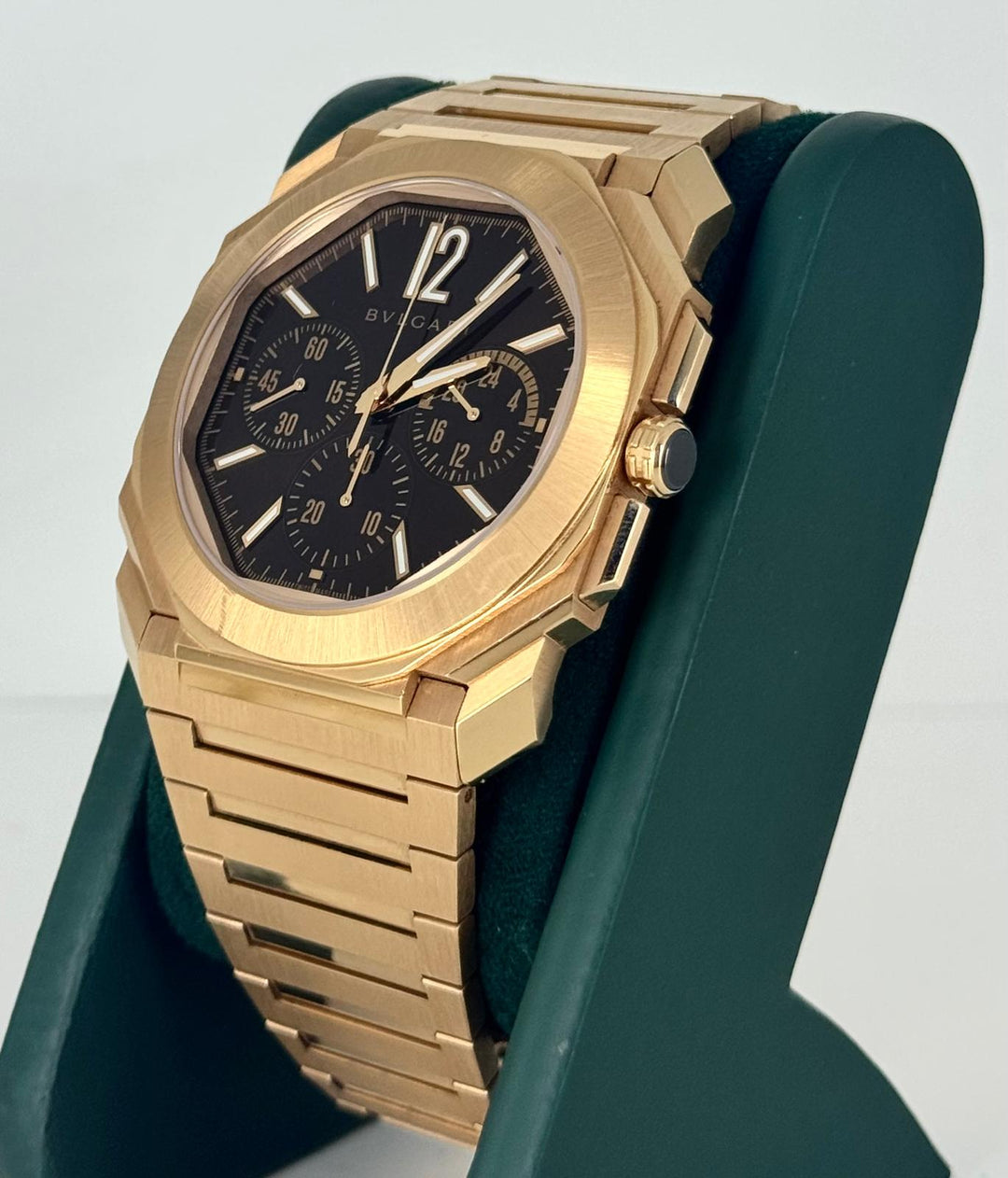 Finissimo Chronograph GMT 2023 Full Set+ Original Bulgari Rose Gold Braclet + invoice