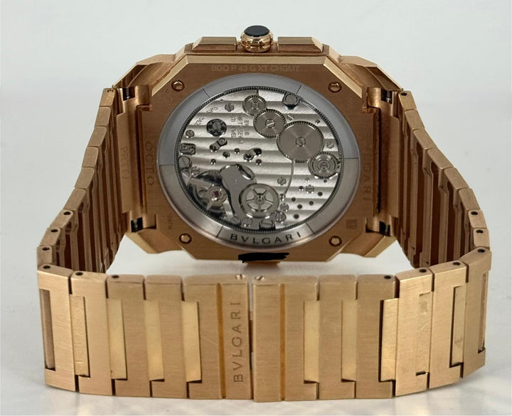 Finissimo Chronograph GMT 2023 Full Set+ Original Bulgari Rose Gold Braclet + invoice