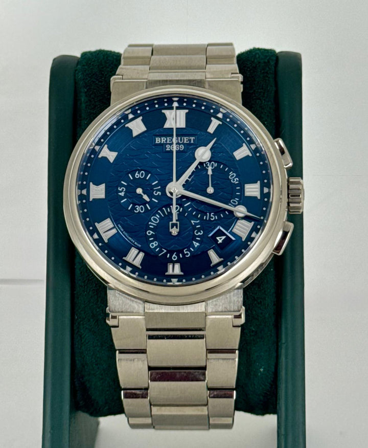 Breguet Marine Chronograph 5527 BB 18k White Gold Full Set 2022 After Service BEST PRICE WORLD WIDE!
