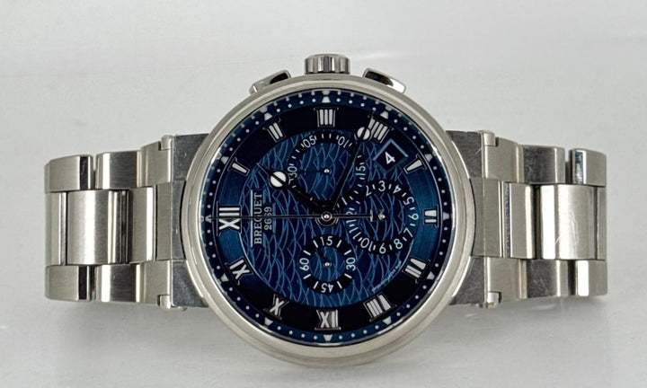 Breguet Marine Chronograph 5527 BB 18k White Gold Full Set 2022 After Service BEST PRICE WORLD WIDE!