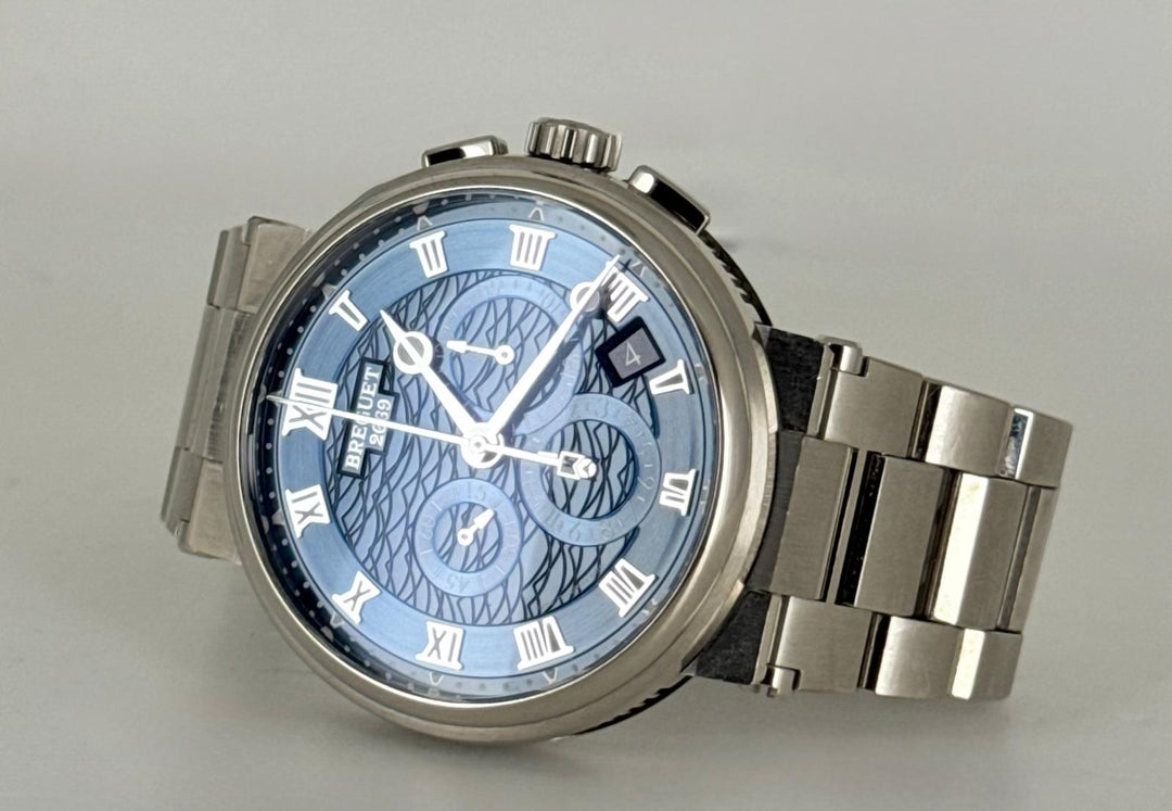 Breguet Marine Chronograph 5527 BB 18k White Gold Full Set 2022 After Service BEST PRICE WORLD WIDE!
