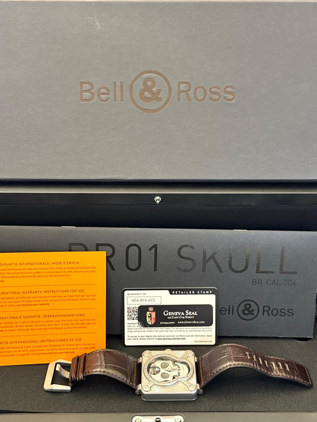 Bell & Ross BR 01 Laughing Skull Full Set UNpolished Mint