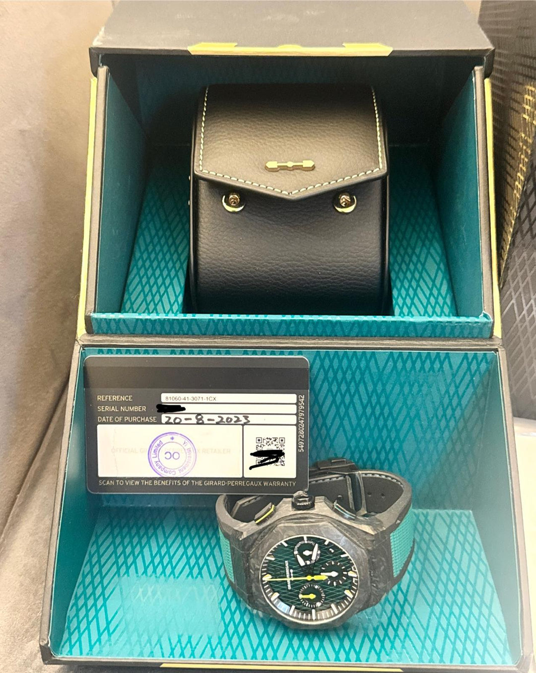 Girard Perregaux Laureato Absolute Chronograph Aston Martin F1 Full.Set 99% New