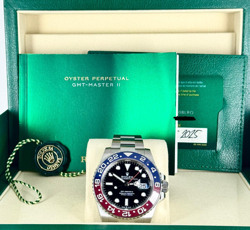 Rolex GMT-Master II Pepsi am Oyster-Band, Full Set, brandneu