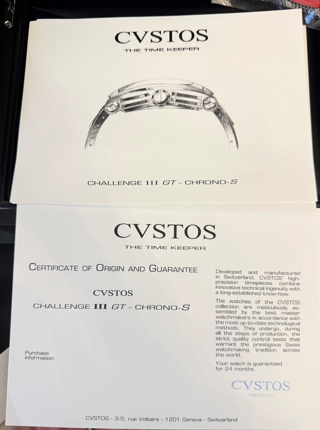 Cvstos Challenge Iii Chronograph-s Gt Chrono-Rose Gold 18k Full Set Full Set Like NEW