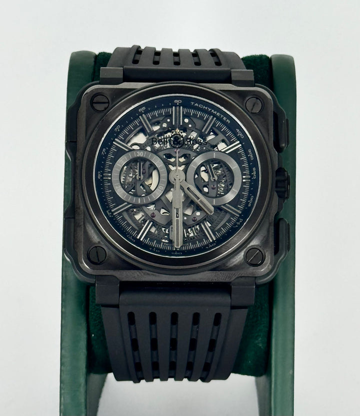 Bell & Ross BR-X1 PHANTOM Chronograph Full SET Like NEW 2023 RRP 18000 Euro PVD 45 mm Skeleton Chrono