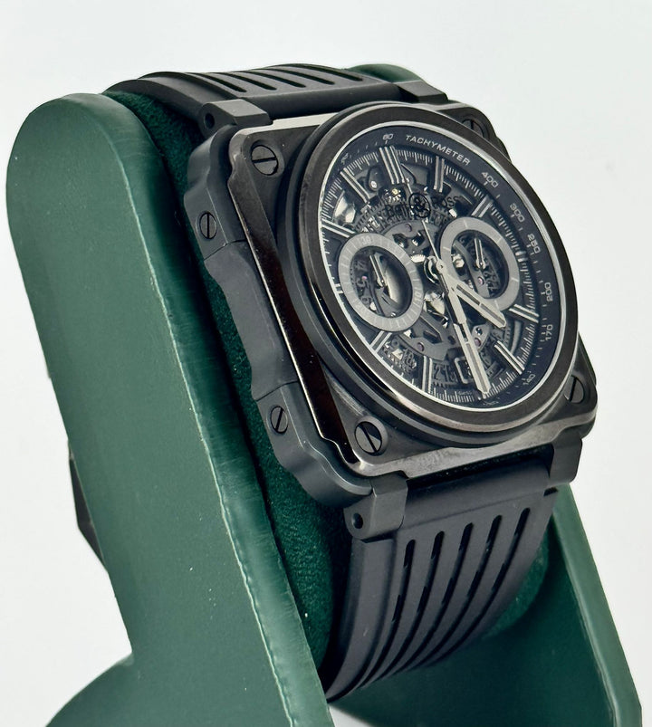 Bell & Ross BR-X1 PHANTOM Chronograph Full SET Like NEW 2023 RRP 18000 Euro PVD 45 mm Skeleton Chrono