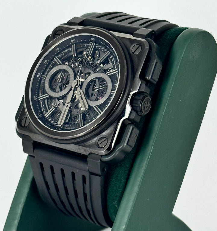 Bell & Ross BR-X1 PHANTOM Chronograph Full SET Like NEW 2023 RRP 18000 Euro PVD 45 mm Skeleton Chrono
