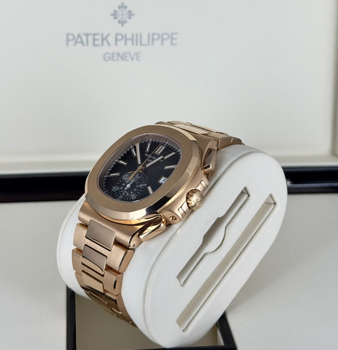 Patek Philippe Nautilus, Rose Gold, Chronograph, Full set