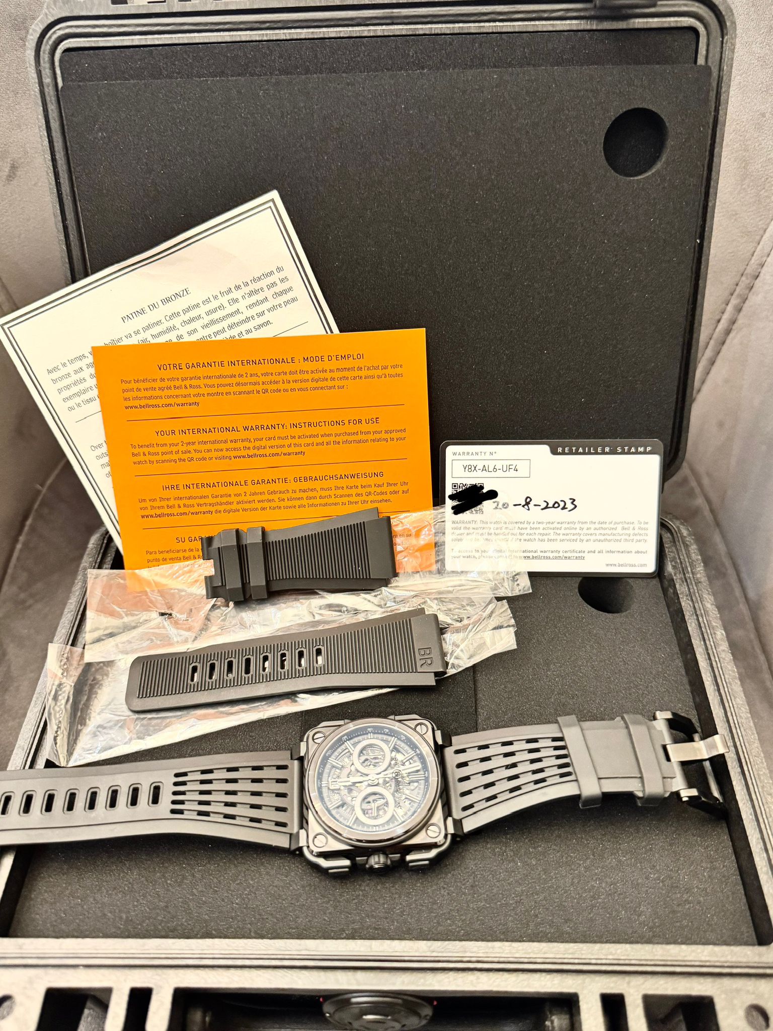 Bell & Ross BR-X1 Phantom Chronograph Full Set Wie neu 2023 UVP 18.000 Euro PVD 45 mm Skelett Chronograph