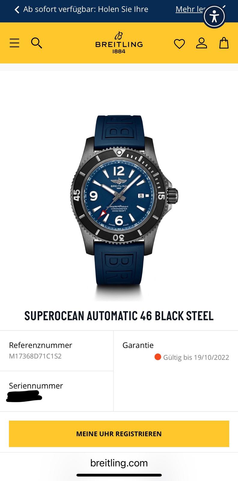Breitling Superocean 46 Automatic 46 Black Full Set Like New
