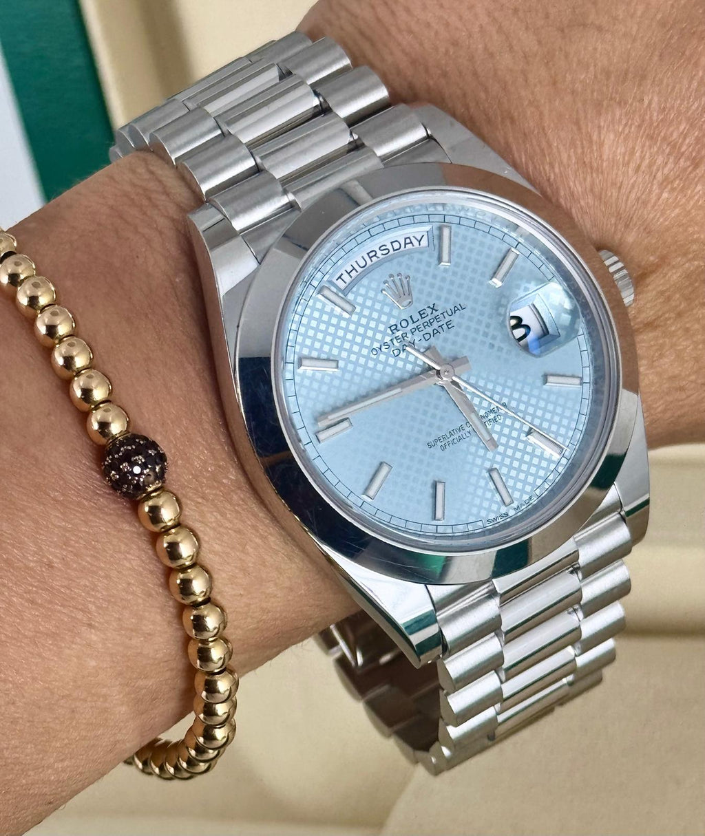 Rolex Day-Date 40 Platin beste Preise weltweit Platin 950 2016 EU-Set Komplettset unpoliert !!