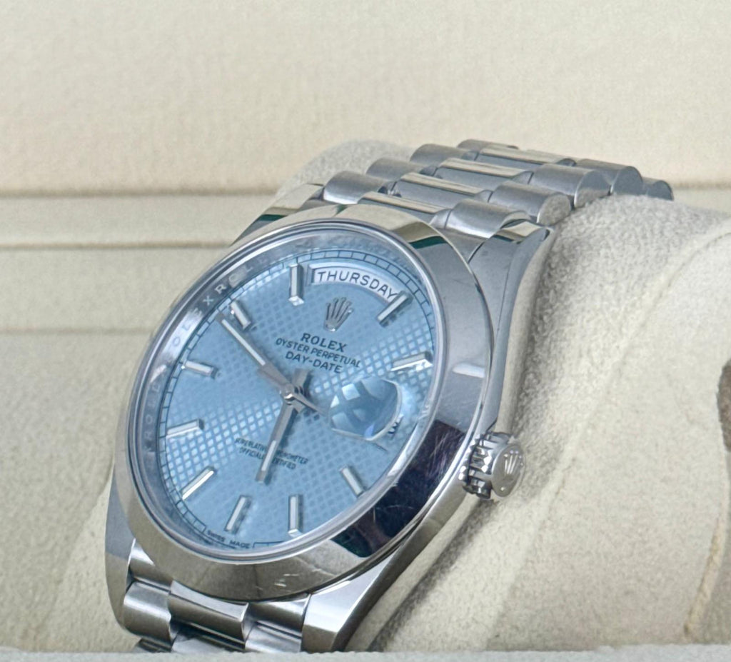 Rolex Day-Date 40 Platin beste Preise weltweit Platin 950 2016 EU-Set Komplettset unpoliert !!