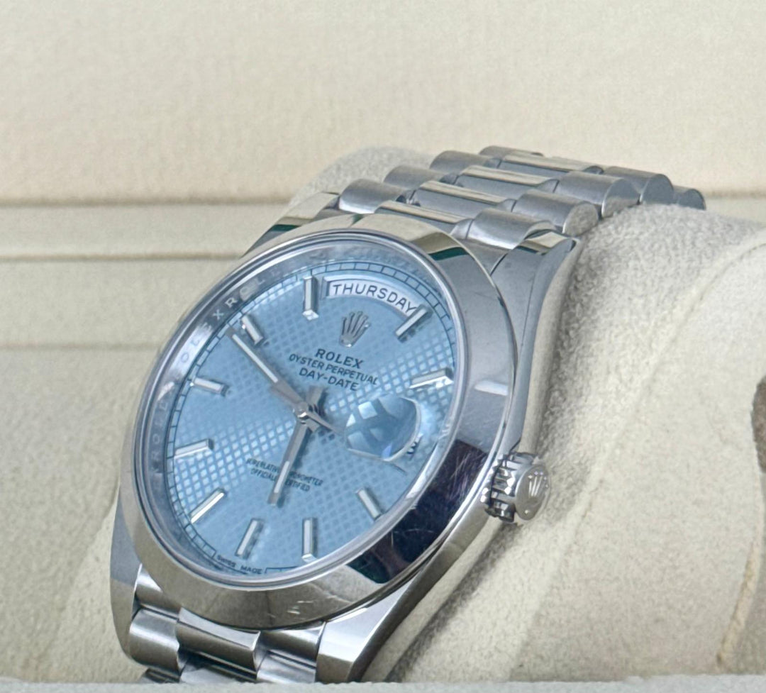 Rolex Day-Date 40 PLATINUM BEST PRICE WORLDWIDE Platinum 950 2016 EU SET FULL SET UNPOLISHED !!
