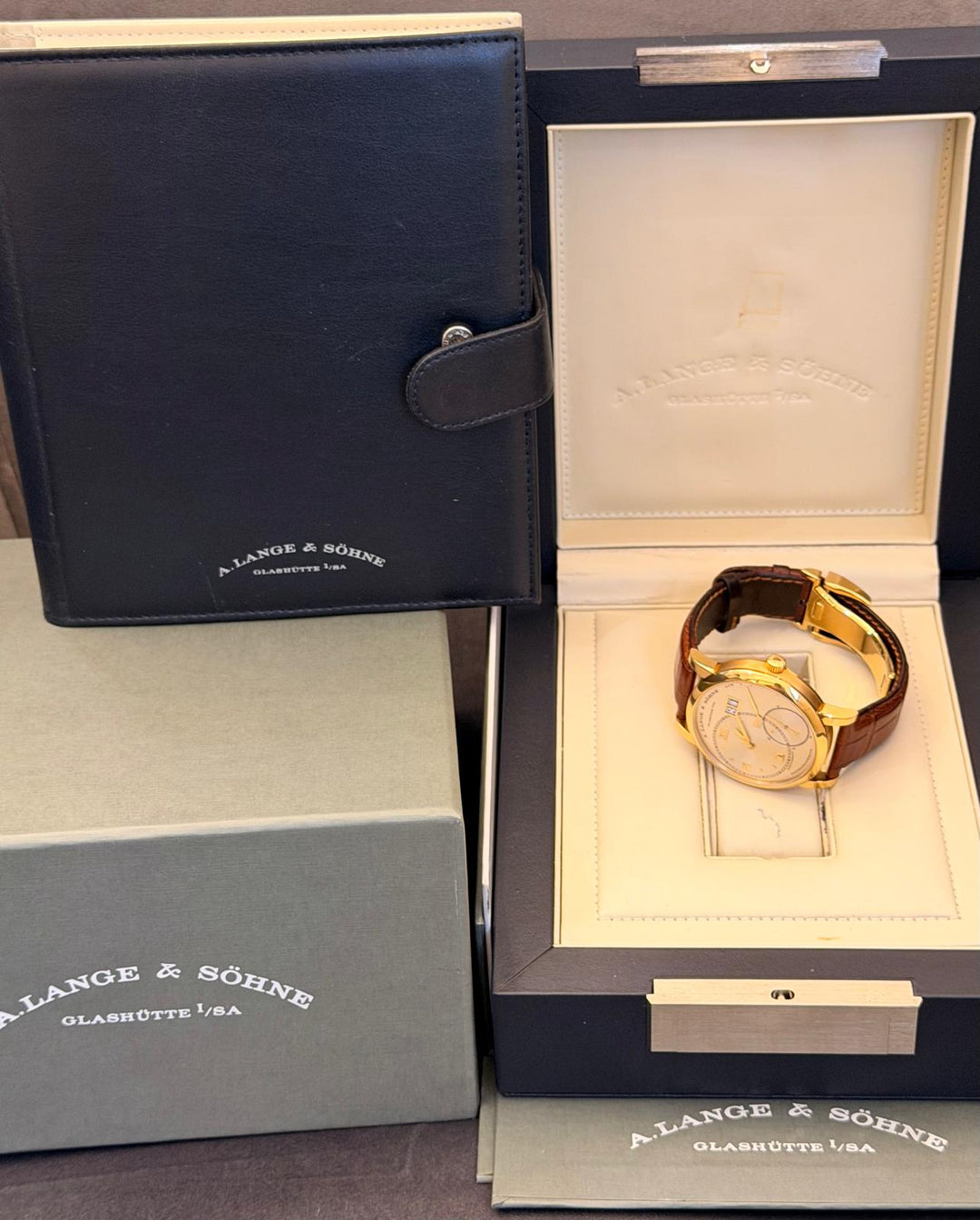 A. Lange & Söhne Grand Lange 1 Grosse Lange Full Set After Service 18k Gold 40.9 mm