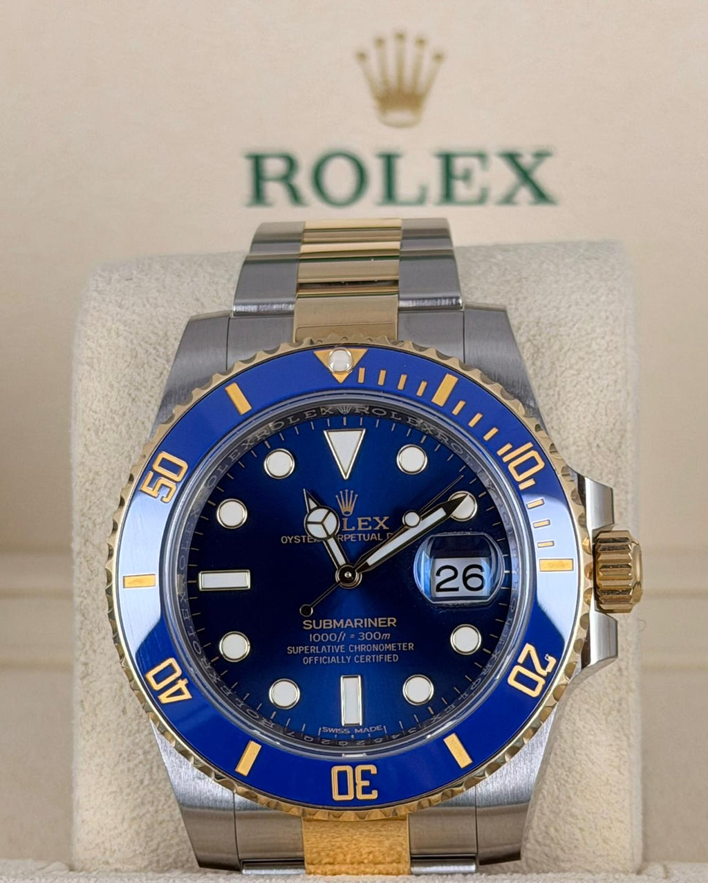 Rolex Submariner Date Bluesy 2018 EU-Papiere Box und Papiere wie neu