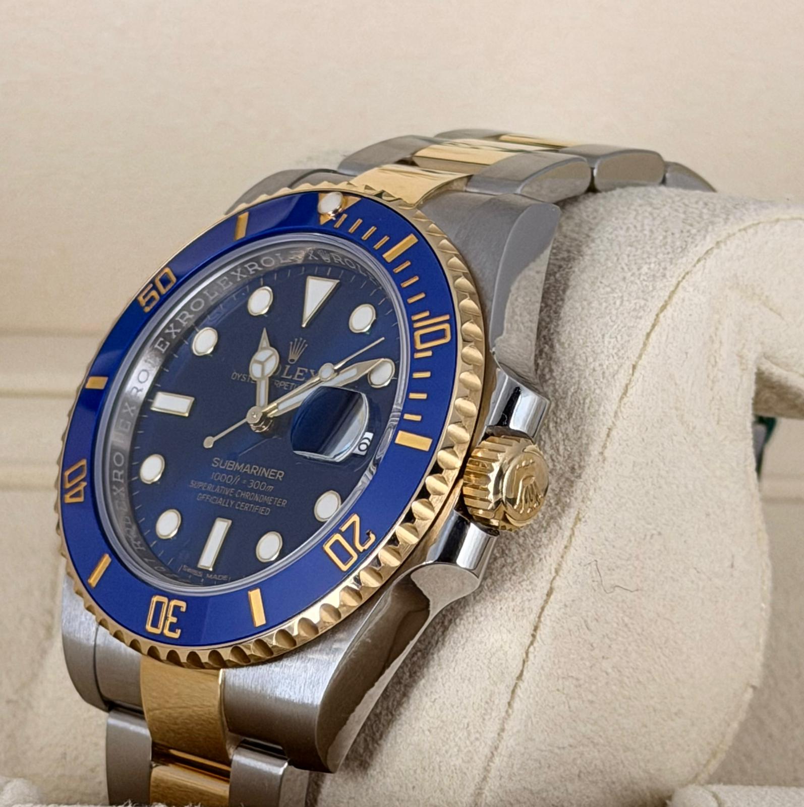 Rolex Submariner Date Bluesy 2018 EU-Papiere Box und Papiere wie neu