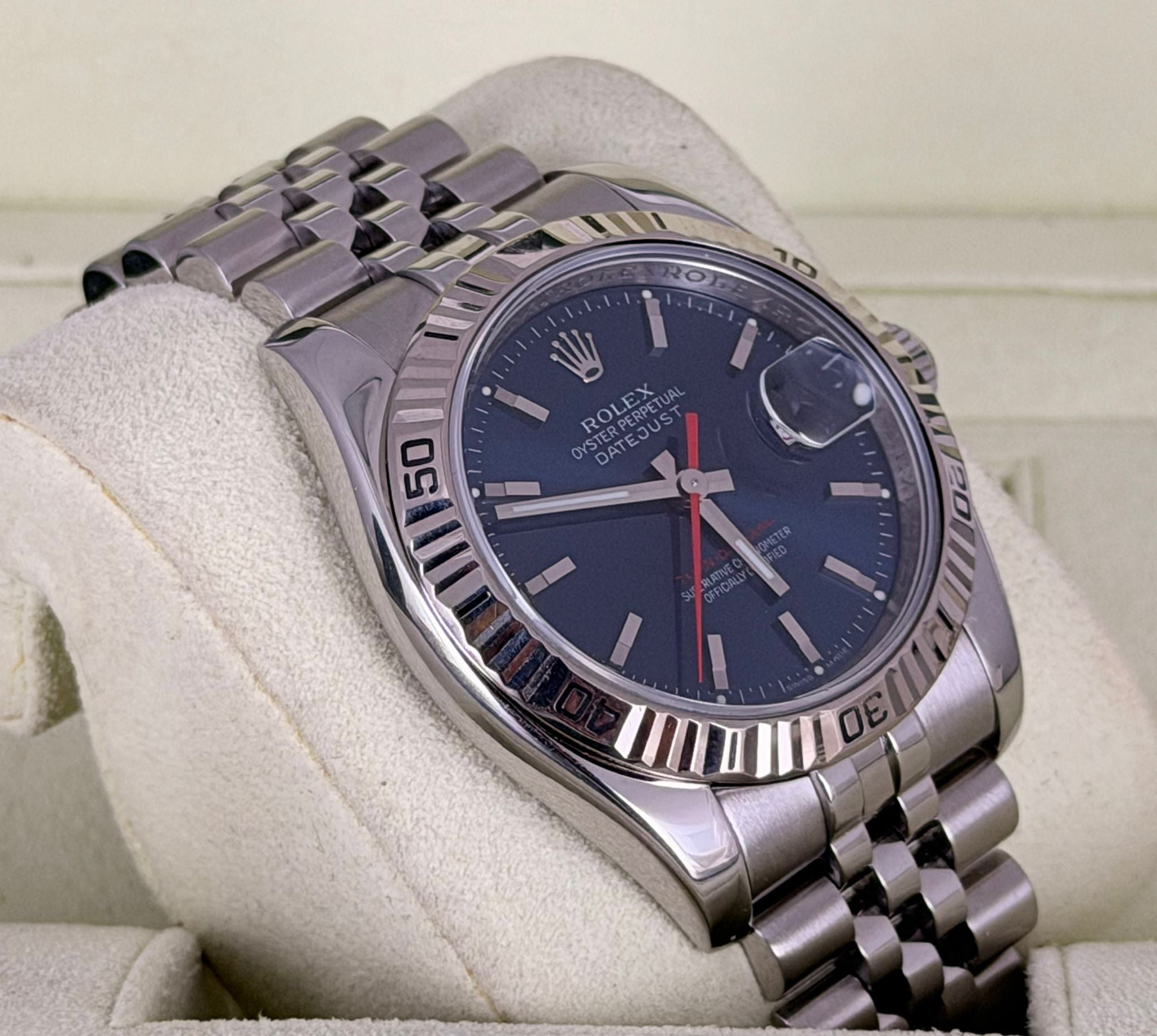 Rolex Datejust Turn-O-Graph Turn-O-Graph blaues Zifferblatt Jubilé Komplettset 2008