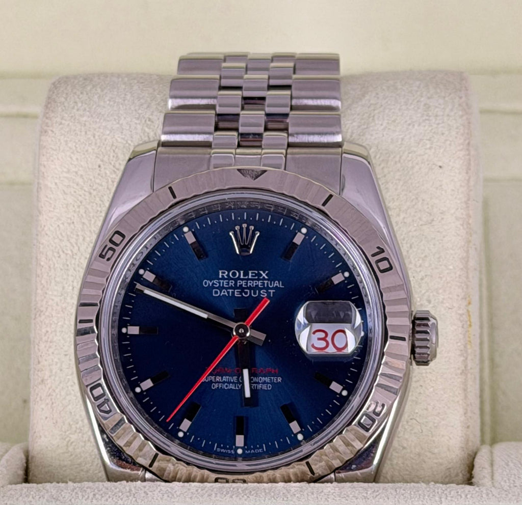 Rolex Datejust Turn-O-Graph Turn-O-Graph blaues Zifferblatt Jubilé Komplettset 2008