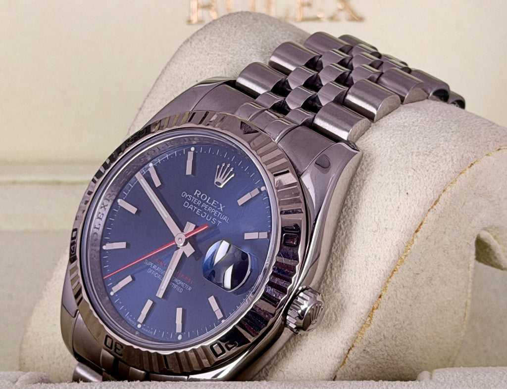 Rolex Datejust Turn-O-Graph Turn-O-Graph blaues Zifferblatt Jubilé Komplettset 2008