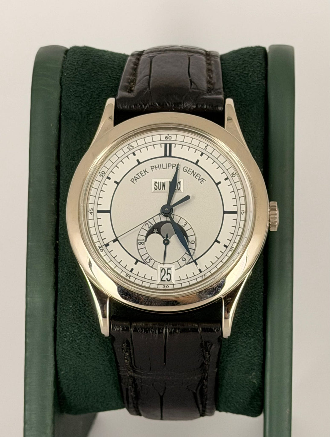 Patek Philippe Annual Calendar Box and Papers 2008 18k White Gold Blue indicators