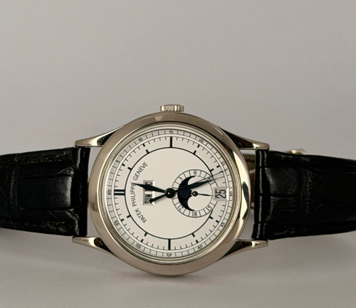 Patek Philippe Annual Calendar Box and Papers 2008 18k White Gold Blue indicators