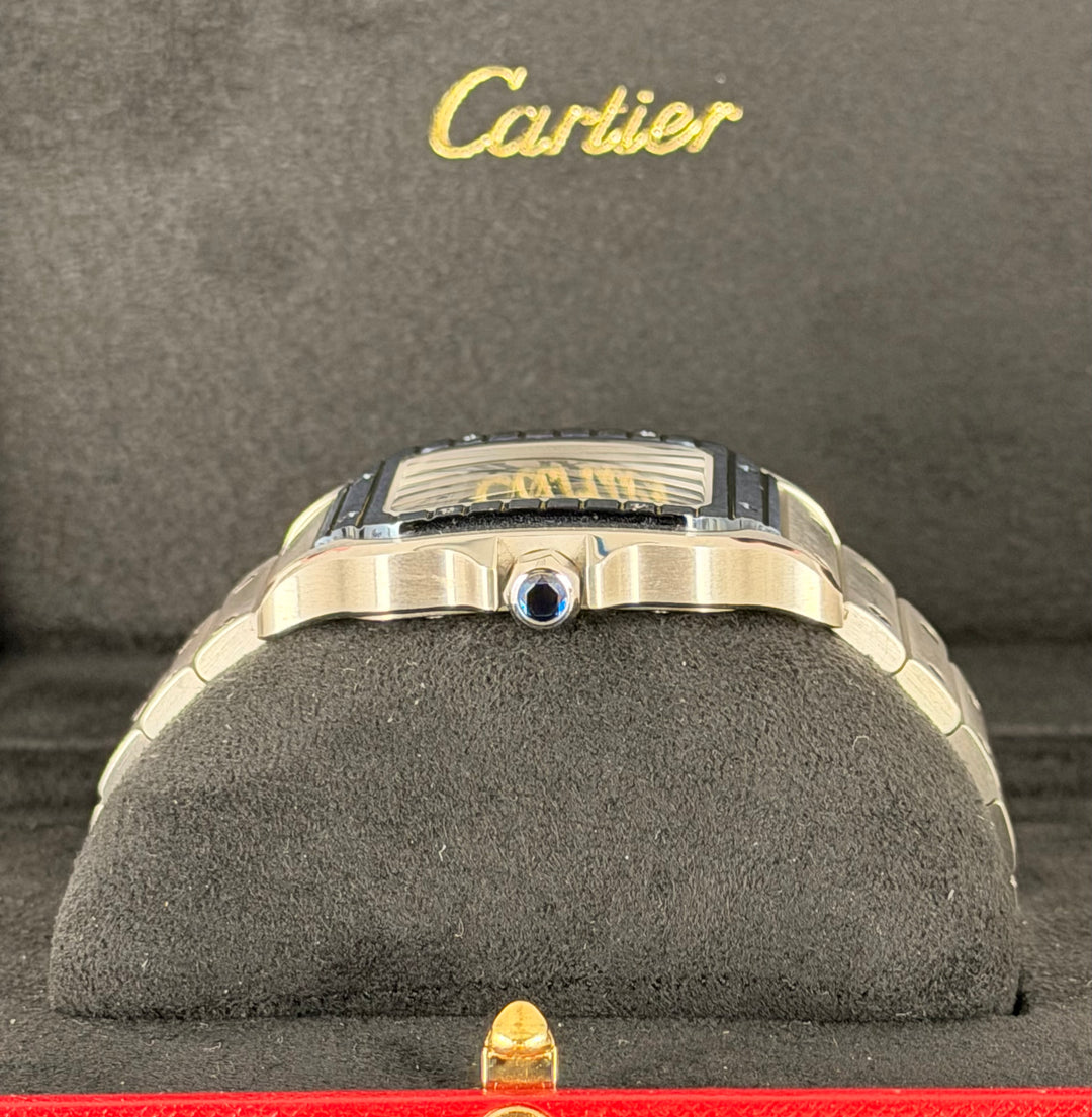 Cartier Santos De Cartier 2022 Large Dial BLUE CERAMIC BEZEL Full Set unpolished