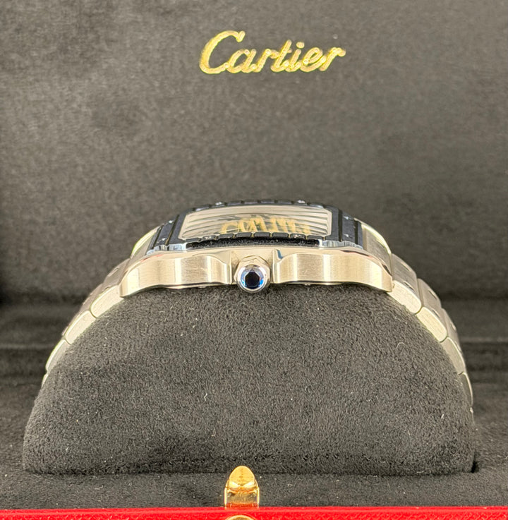 Cartier Santos De Cartier 2022 Large Dial BLUE CERAMIC BEZEL Full Set unpolished