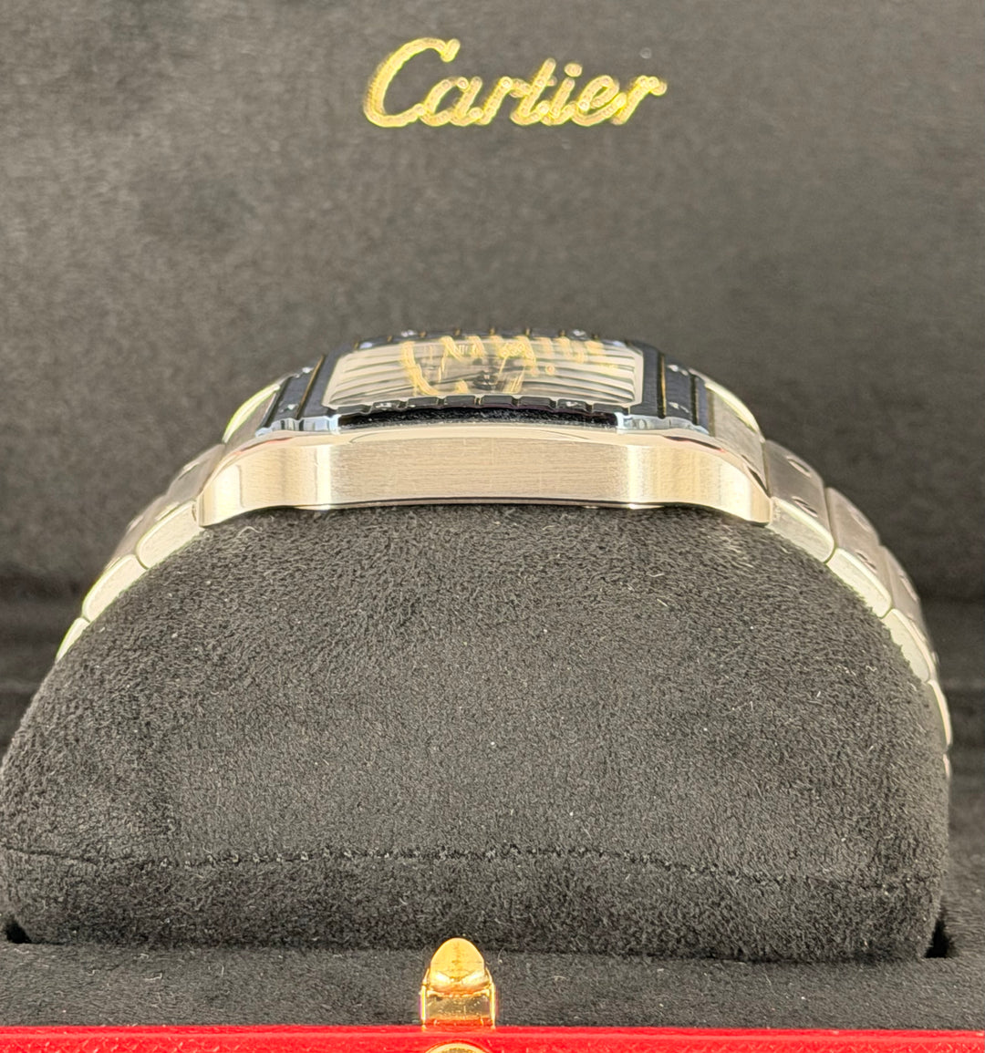 Cartier Santos De Cartier 2022 Large Dial BLUE CERAMIC BEZEL Full Set unpolished