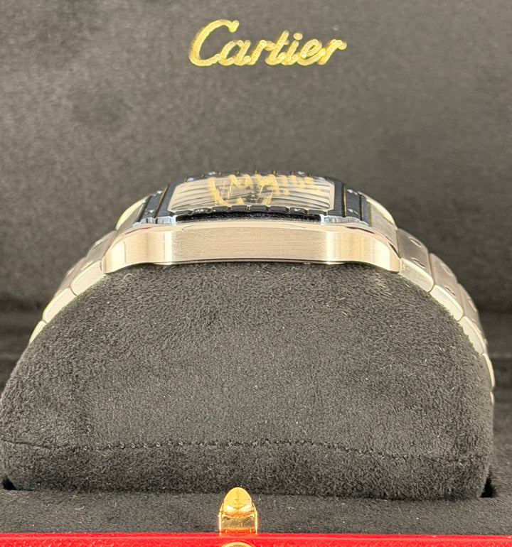 Cartier Santos De Cartier 2022 Large Dial BLUE CERAMIC BEZEL Full Set unpolished