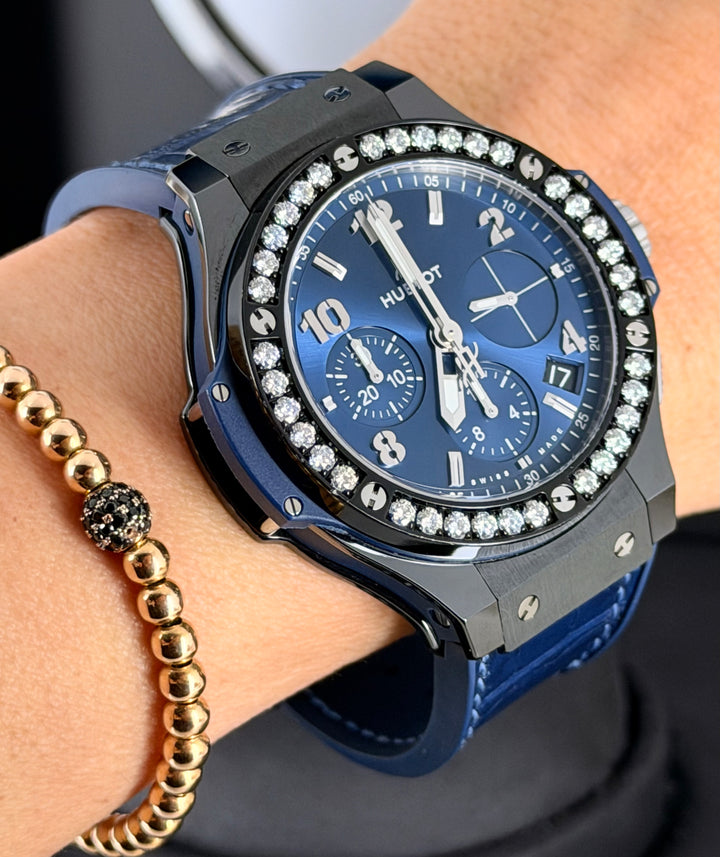 Hublot Big Bang Blue Diamonds full set mint Condition Like New