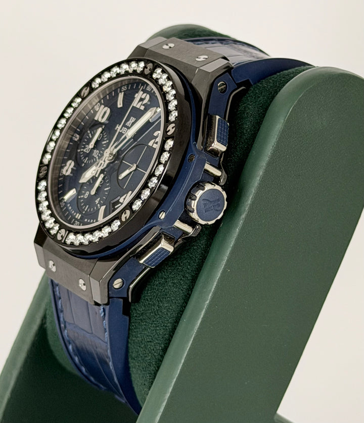 Hublot Big Bang Blue Diamonds full set mint Condition Like New