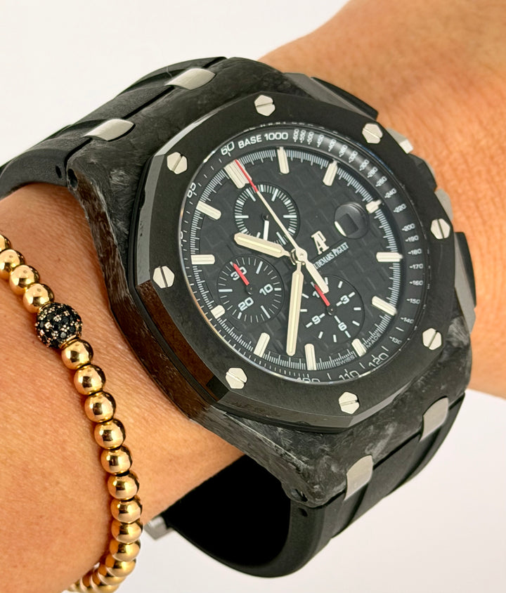 Audemars Piguet Royal Oak Offshore Chronograph Carbon Like new Full set+ AP SERVICE Mint Condition under manufacture warnnt