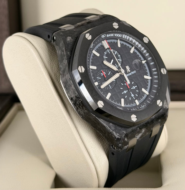 Audemars Piguet Royal Oak Offshore Chronograph Carbon Like new Full set+ AP SERVICE Mint Condition under manufacture warnnt